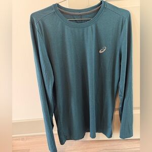 ASICS Blue Long Sleeve Baselayer Top - Men's Small (Oversized Fit for Women)